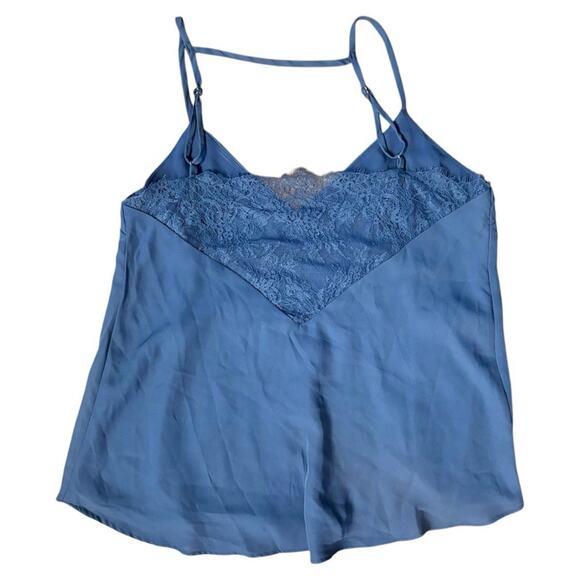 Lush Slate Blue Lace Trim Cami Top Medium NWT Adjustable Straps Lined - Picture 2 of 5